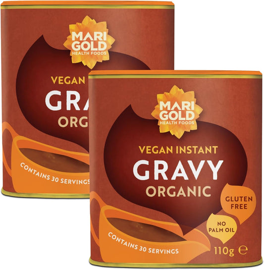 Marigold Vegan Instant Gravy Organic - Gluten & MSG Free - 110g (Pack of 2)