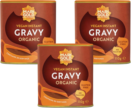 Marigold Vegan Instant Gravy Organic - Gluten & MSG Free - 110g (Pack of 3)