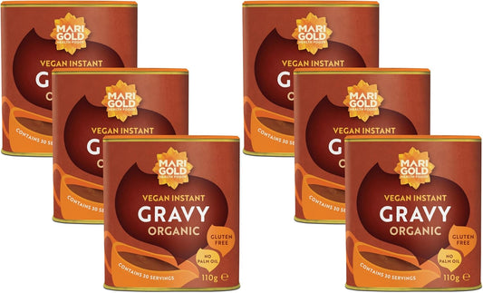 Marigold Vegan Instant Gravy Organic - Gluten & MSG Free - 110g (Pack of 6)