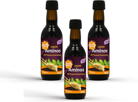 Marigold Liquid Aminos All Purpose Seasoning - Vegan & Gluten Free - 250ml (Pack of 3)