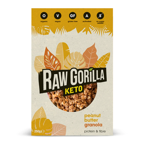 Raw Gorilla Organic Peanut Butter Granola 250g (Pack of 6)