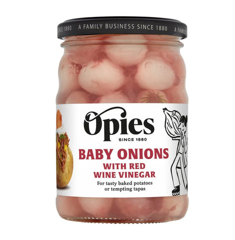 Opies Silverskin Onions with Red Wine Vinegar 350g (Pack of 6)