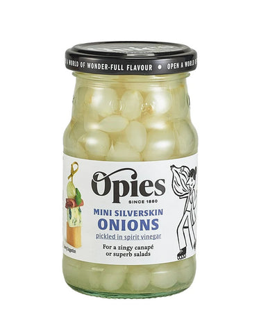 Opies Mini Sliverskin Onions with Spirit Vinegar 227g (Pack of 6)