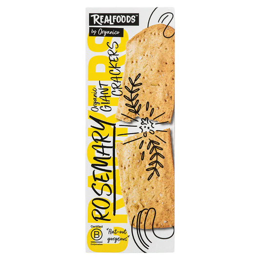 Realfoods By Organico Organic Rosemary Giant Crackers 150G