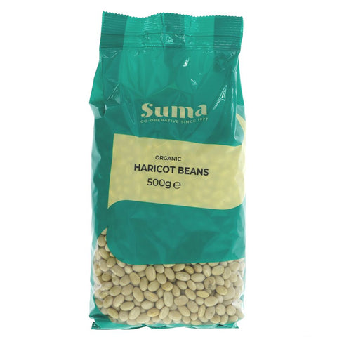 Suma Prepacks - Organic Haricot Beans 500g (Pack of 6)