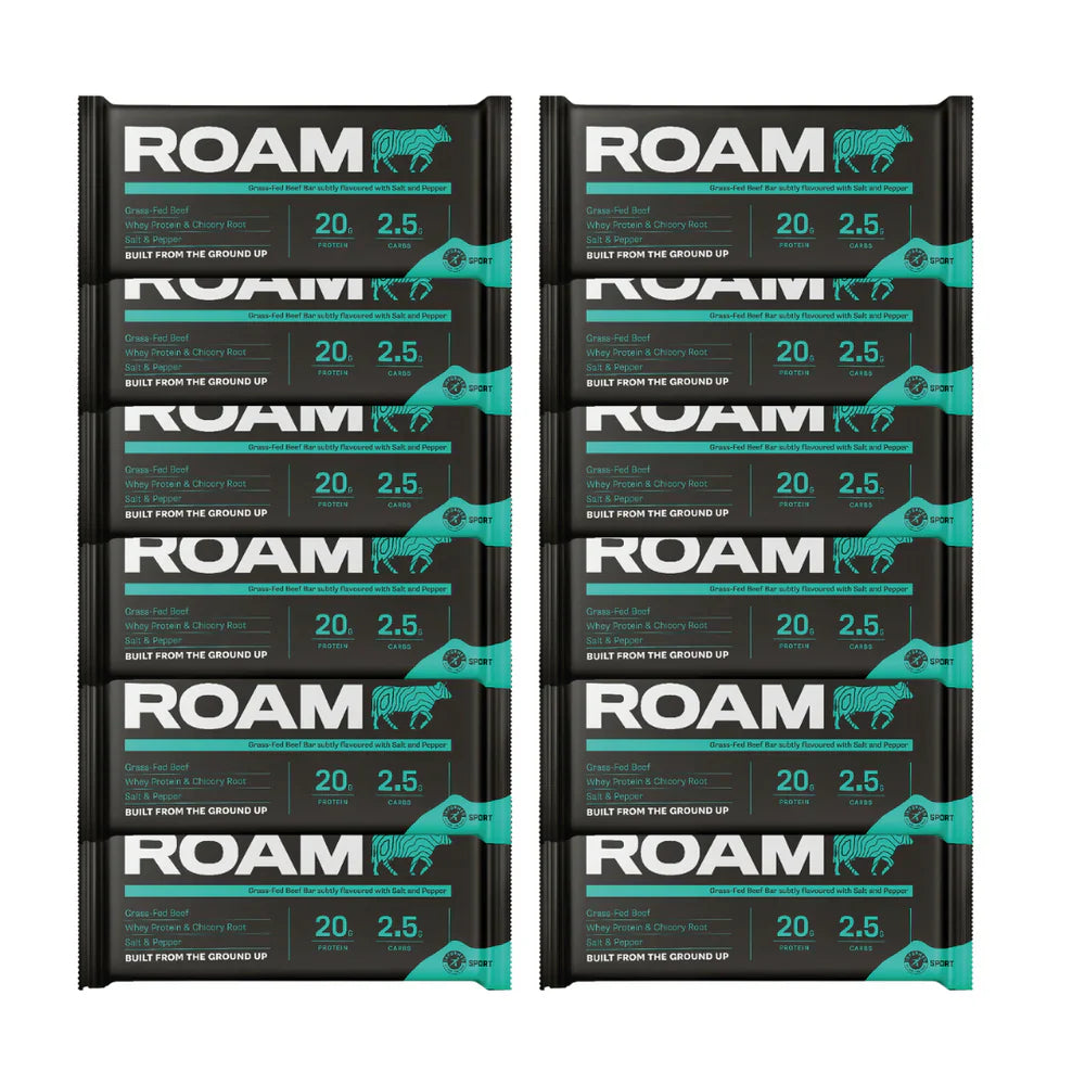 Roam Salt Pepper & Porcini Mushroom Beef Bar 45g (Pack of 12)