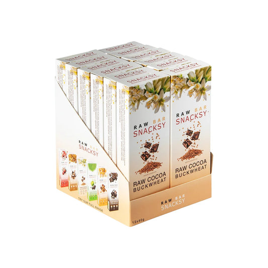 Snacksy Raw Chocolate Alternative Buckwheat 40g (Pack of 12)