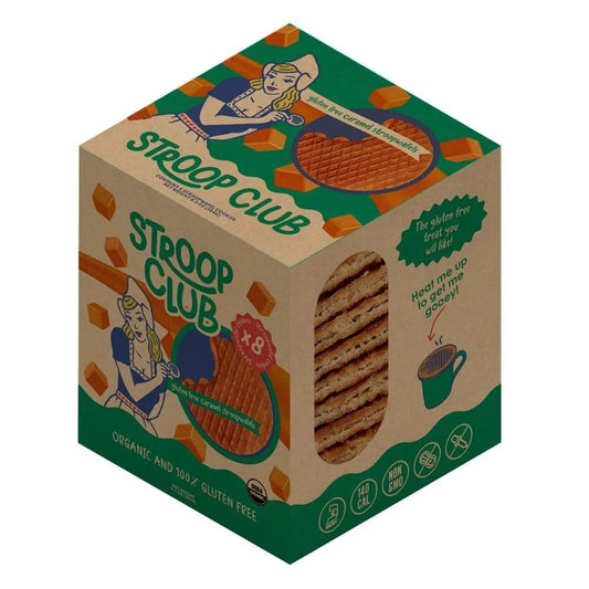 Stroop Club 8 Pack Organic Gluten Free Traditional Caramel 240g