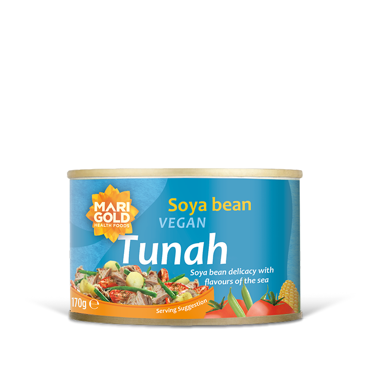 Marigold Vegan Tunah Soya Bean Tuna Alternative | High Protein, Ready to Eat, Plant-Based, 170g (Pack of 12)