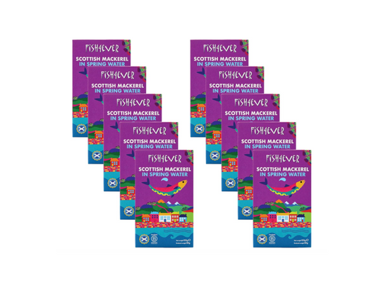 Fish 4 Ever - 10x 125g Mackerel Fillets In Spring Water (Pack of 10)