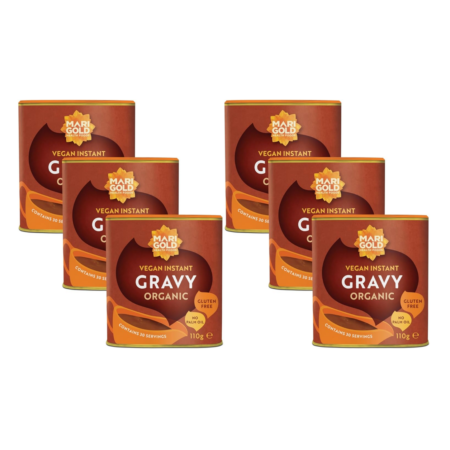 Marigold Vegan Instant Gravy Organic - Gluten & MSG Free - 110g (Pack of 6)