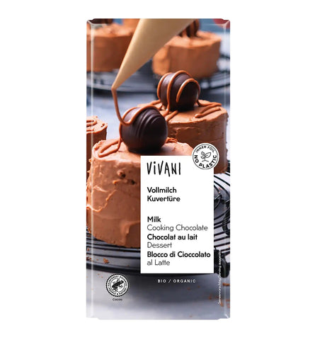 Vivani Milk Cooking Chocolate Organic 200g (Pack of 10)
