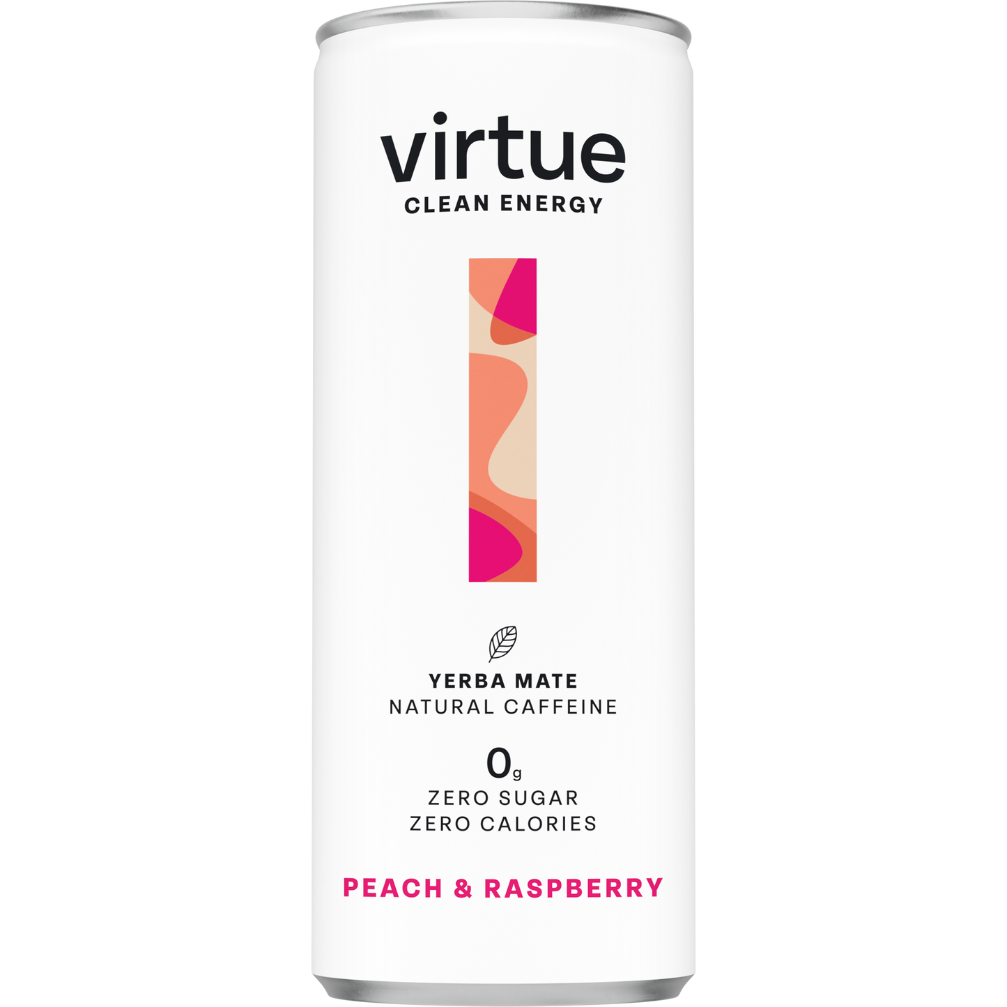 Virtue Drinks Yerba Mate (Clean Energy Drink) - Peach & Raspberry 250ml (Pack of 12)