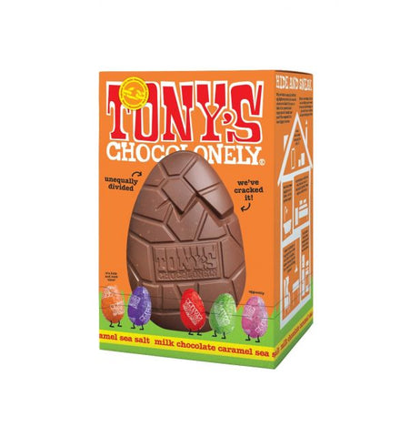 Tony's Chocolonely Caramel Sea Salt Easter Eggs 242g (Pack of 6)
