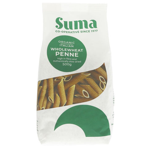Suma Organic Wholewheat Penne Pasta 500g (Pack of 12)