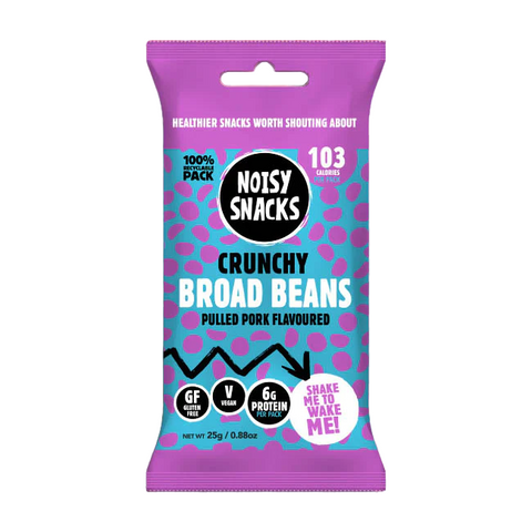 Noisy Snacks Crunchy Broad Beans Pulled Pork 25g (Pack of 10)