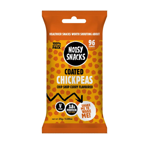 Noisy Snacks Coated Chickpeas Chip Shop Curry 25g (Pack of 10)