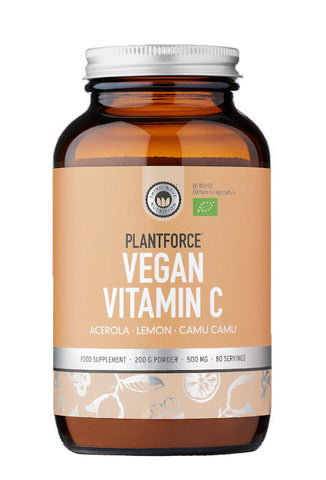 Plantforce Vegan Vitamin C 200G Powder 500MG - 80 Servings