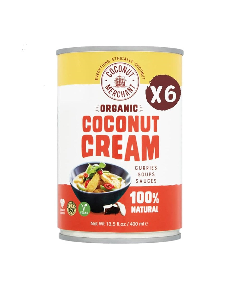 Coconut Merchant Organic Coconut Cream 400ml (Pack of 6)