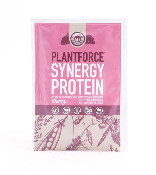 Plantforce Synergy Protein Berry - Raw Vegan Proteins - 10 x 20g Satchets