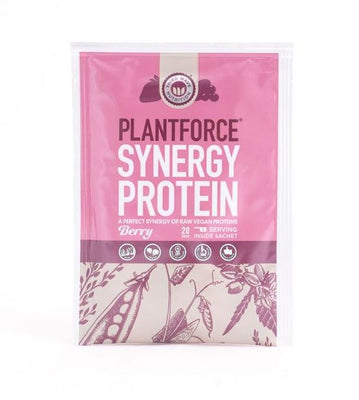 Plantforce Synergy Protein Berry - Raw Vegan Proteins - 10 x 20g Satchets