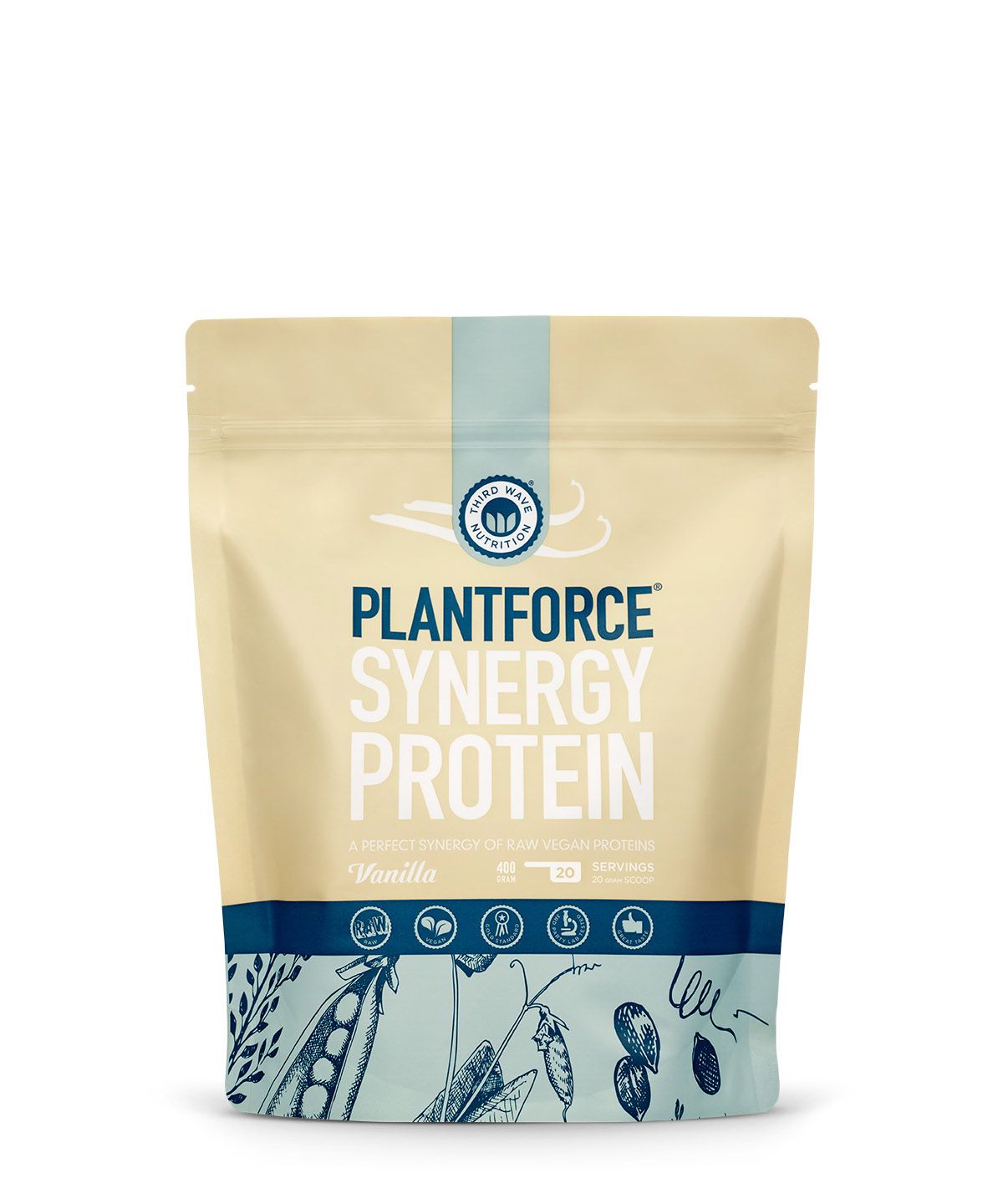 Plantforce Synergy Protein Vanilla - Raw Vegan Proteins - 400g