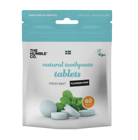 The Humble Co Tooth Paste Tabs Mint Fluoride Free 60 Capsules (Pack of 6)