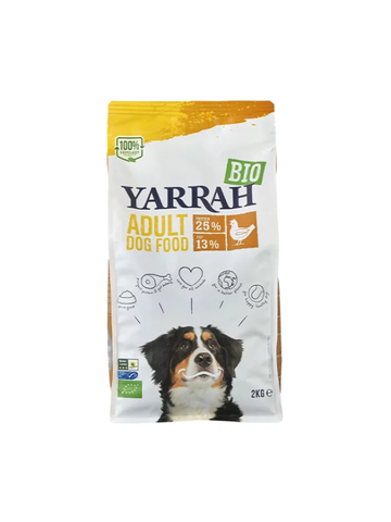Yarrah Organic dog dry food adult chicken 2000g (Pack of 4)