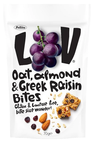 Pellito LOV Oat Almond & Greek Raisin Bites 70g (Pack of 8)