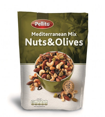 Pellito Mix Mediterranean Nuts & Olives 125g (Pack of 14)