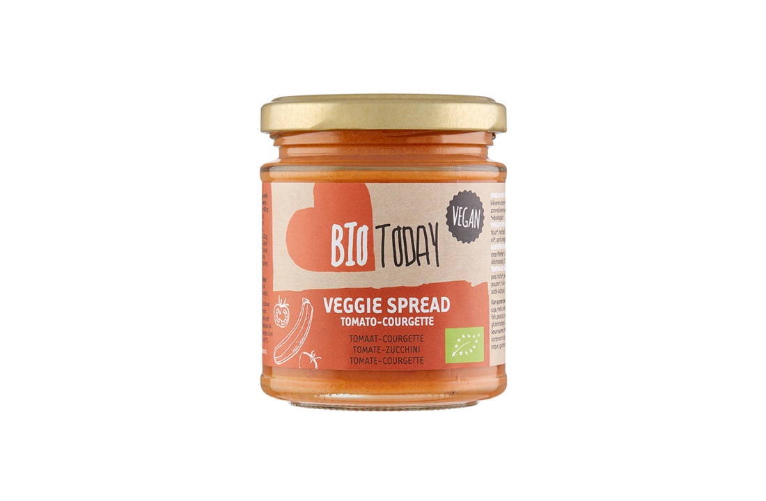 Biotoday Organic Veggie Spread Tomato-Courgette 160g (Pack of 6)