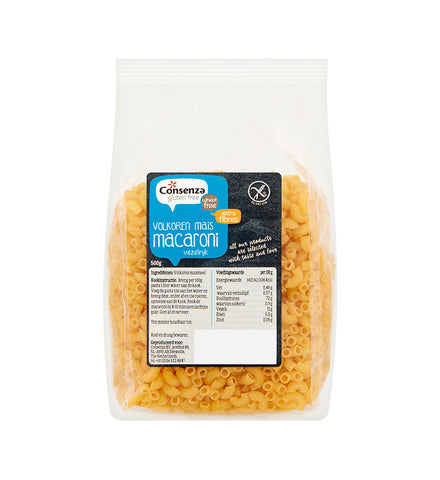 Consenza Corn Macaroni Wholegrain 500g (Pack of 6)