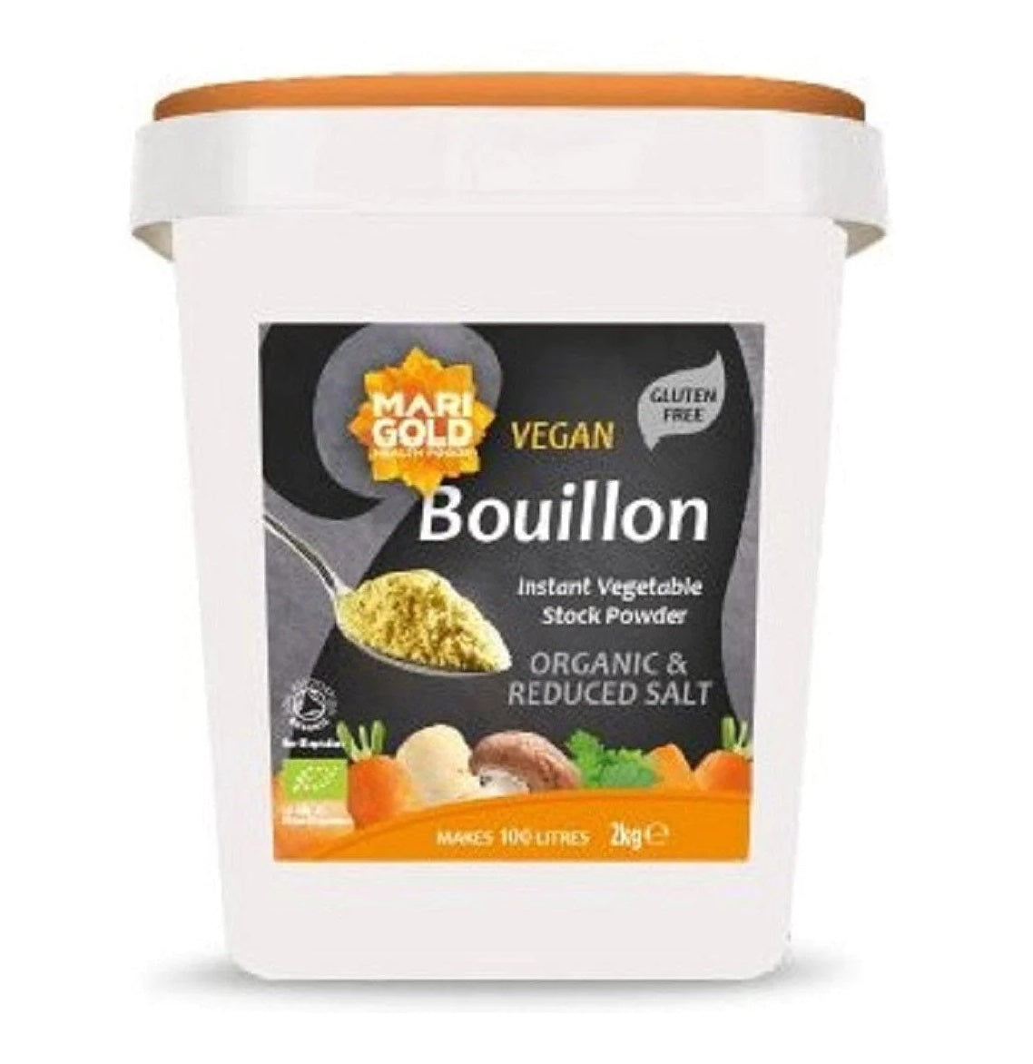 Marigold Vegan Bouillon Instant Vegetable Stock Powder Organic & Reduced Salt, 2kg