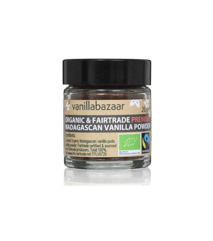 Vanilla Bazaar Organic Fairtrade Madagascan Vanilla Powder 20g (Pack of 16)