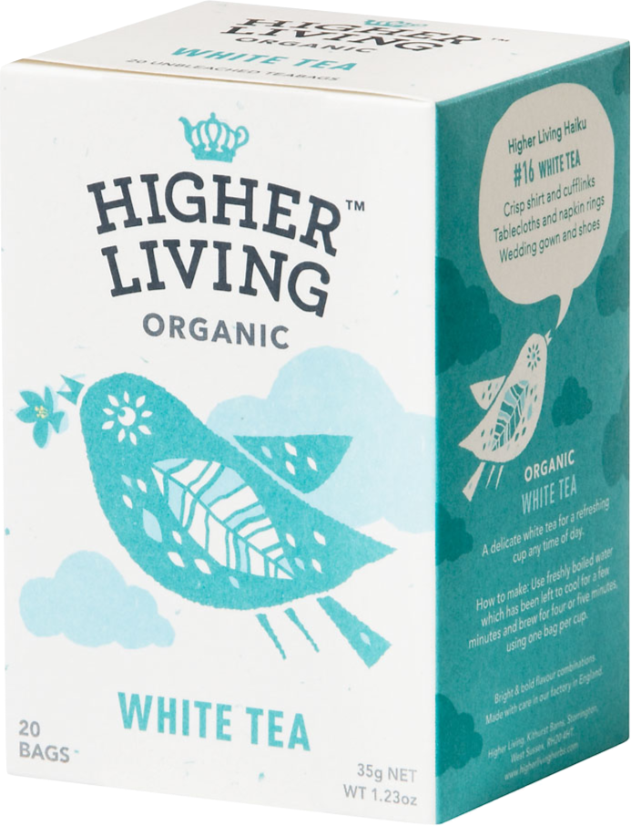 Higher Living Organic White Tea 20 Bags