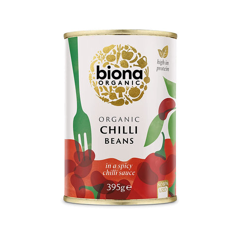 Biona Chilli Beans -Red Kidney Organic 395g (Pack of 6)