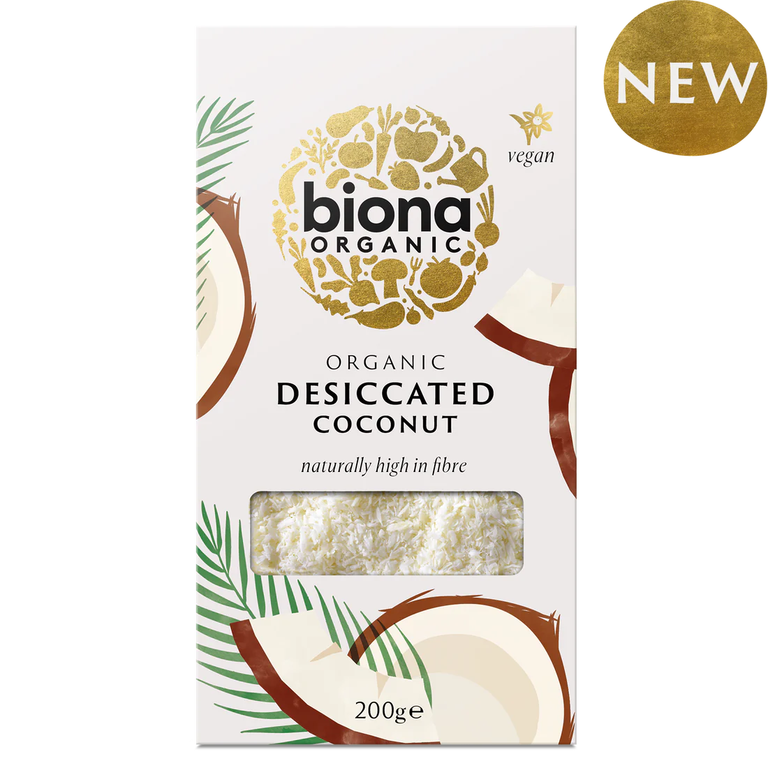 Biona Desiccated Coconut Organic 200g (Pack of 12)