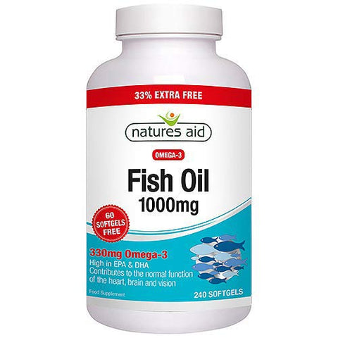 Natures Aid Fish Oil 1000mg (Omega-3) 240 Capsules