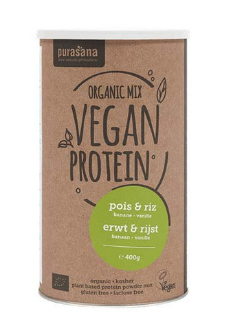 Purasana Vegan protein mix pea / rice banana-vanilla 400g