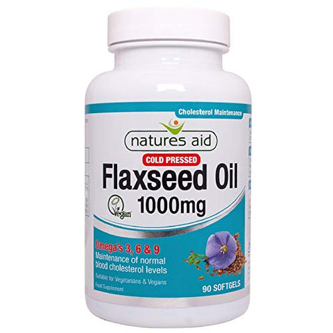 Natures Aid Flaxseed Oil 1000mg 90 Capsules