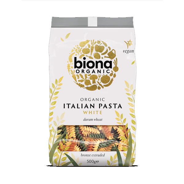 Biona Fusilli Tri Colore~Bronze extruded 500g (Pack of 12)
