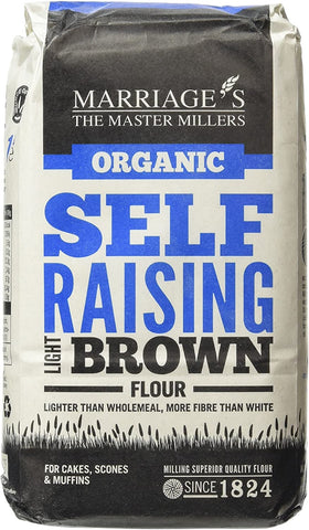 W & H Marriage & Son Organic Light Brown Self Raising Flour 1kg