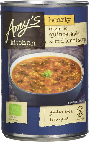 Amys Soups Organic Kale Quinoa & Red Lentil Soup 408g (Pack of 6)