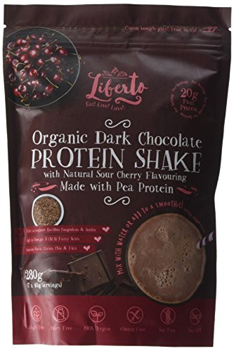 Liberto Organic Vegan Dark Choc Sour Cherry Pea Protein 280g