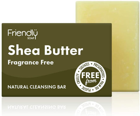 Friendly Soap Fragrance Free Shea Butter Facial Cleansing Bar 95g (Pack of 6)