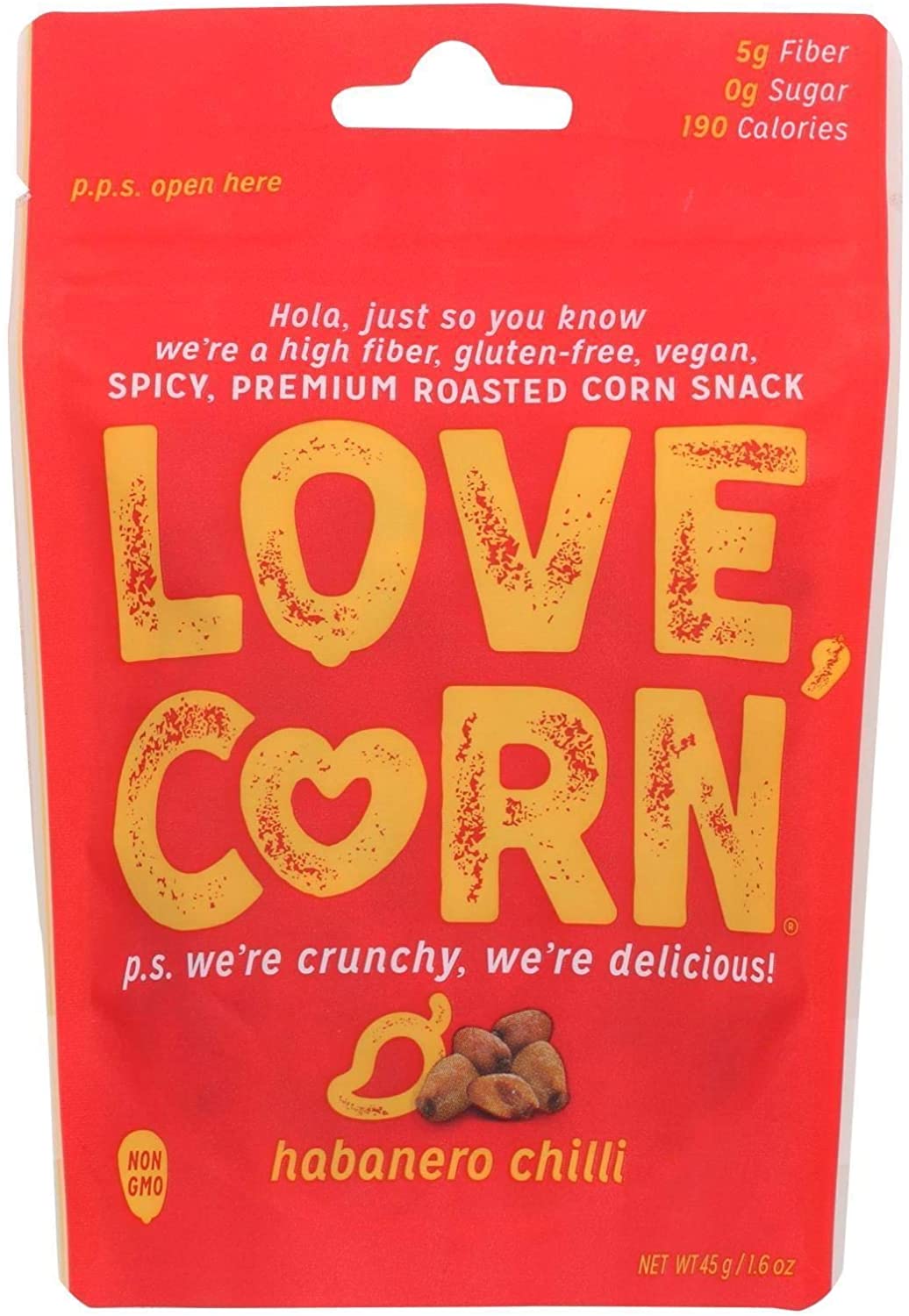 Love Corn Habanero Roasted Corn 45g (Pack of 10)