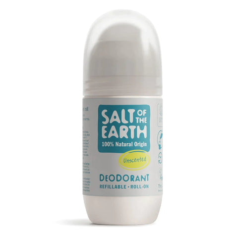 Salt Of The Earth Natural Deodorant Refillable Roll on Unscented 75ml (Pack of 6)