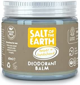 Salt Of The Earth Natural Deodorant Balm Amber & Sandalwood 60g (Pack of 6)