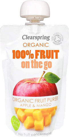 Clearspring Organic 100% Fruit on the Go Apple Mango 120g (Pack of 8)