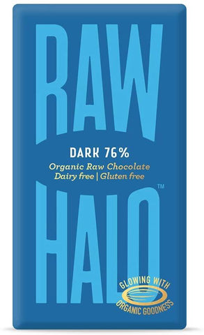 Raw Halo Dark 76%  Organic Raw Chocolate 35g (Pack of 10)
